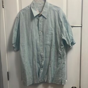 NWOT Alex Cannon Men’s Short Sleeve Linen Button Down Shirt - L